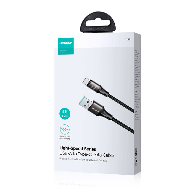 Joyroom (S-A25) - Cablu Date si Incarcare, USB-A la USB-C, 3A, 2m, Black