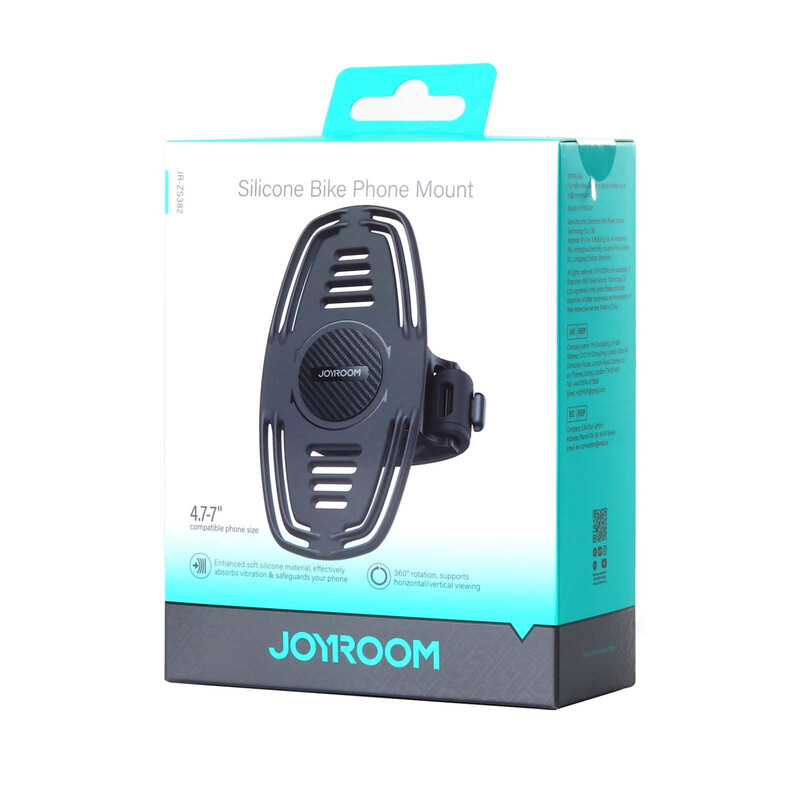 Joyroom (JR-ZS382) - Suport Moto/Bike, montaj Ghidon, SiliconBand, Shockproof, 4 Corners, Black