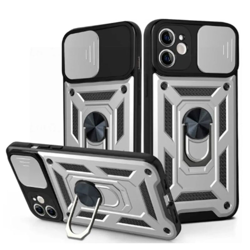 Husa Armor » Oppo A79, CamSlide, Ring Stand, Silver