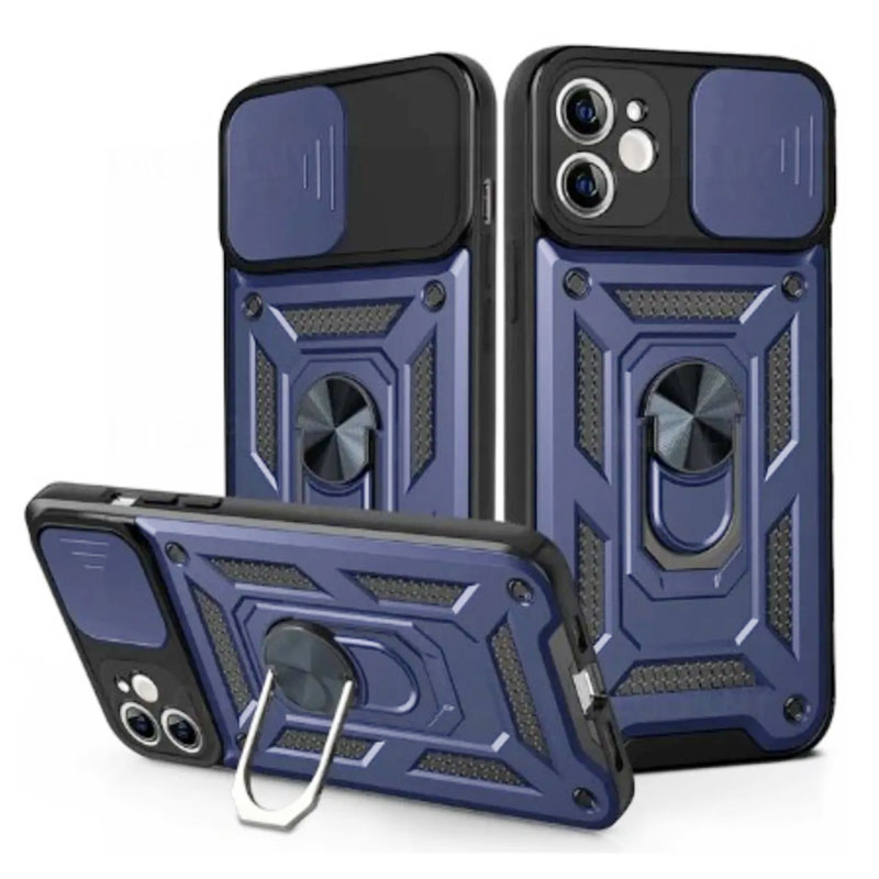 Husa Armor » Xiaomi Redmi Note 13 5G, CamSlide, Ring Stand, Blue