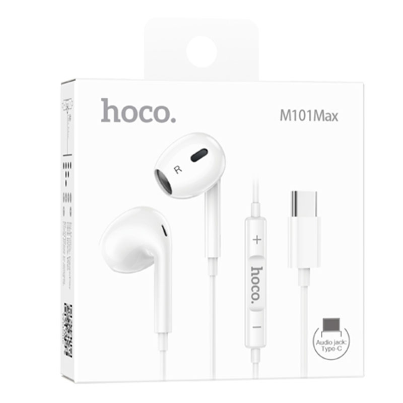 Hoco (M101 Max) » Casti cu Fir, In Ear, USB-C, Digital Mic, 1m, WHITE