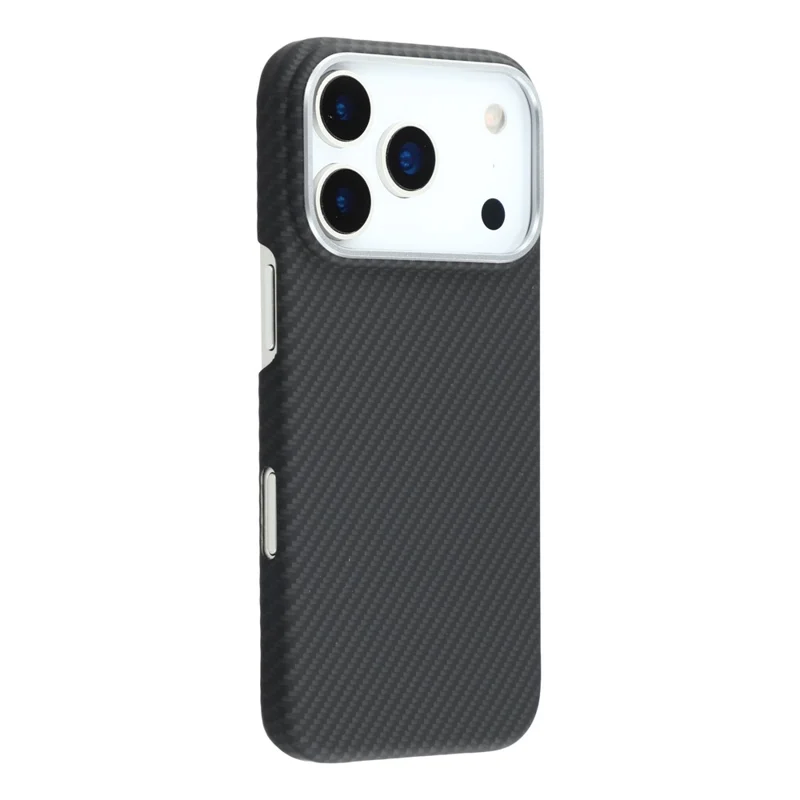 Husa Aramid PTK » iPhone 17 Pro Max, Kevlar Fiber cu MagSafe, Dark Carbon, BLACK