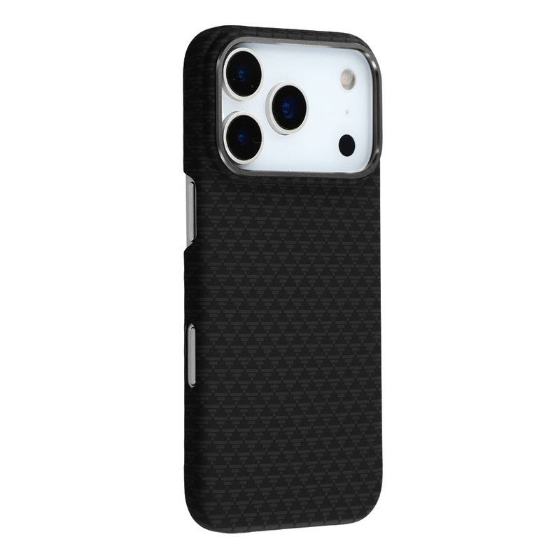 Husa Aramid PTK » iPhone 17 Pro, Kevlar Fiber cu MagSafe, Combo Gray, BLACK