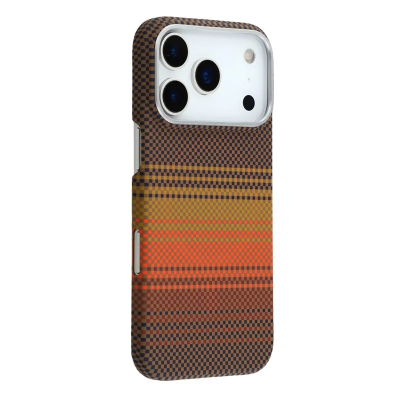 Husa Aramid PTK » iPhone 17 Pro, Kevlar Fiber cu MagSafe, Stripe Sunset, BLACK