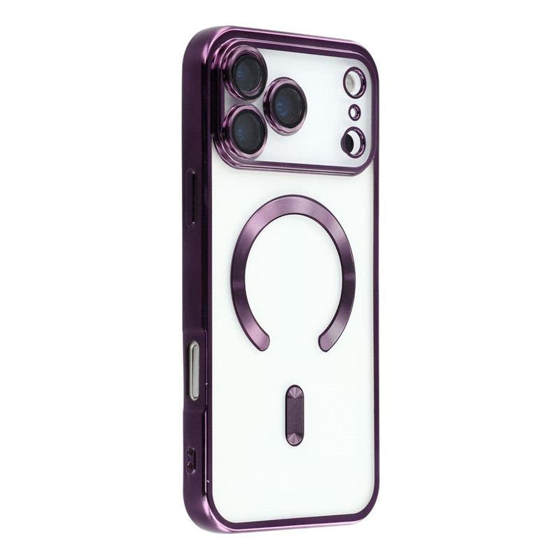 Husa Plating DeLux » iPhone 17 Pro Max, cu MagSafe, ElectroPlated, Clear, frame PURPLE