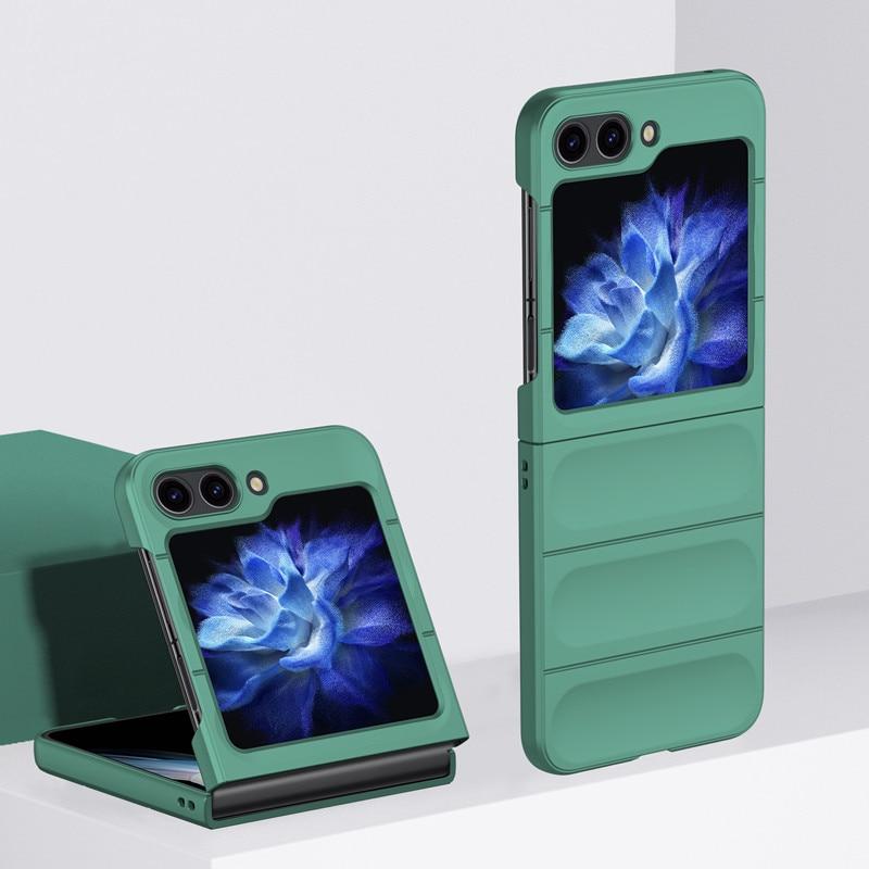 Husa Stripe - Samsung Z Flip6 (F741) - Matte, ShockProof, Dark Green