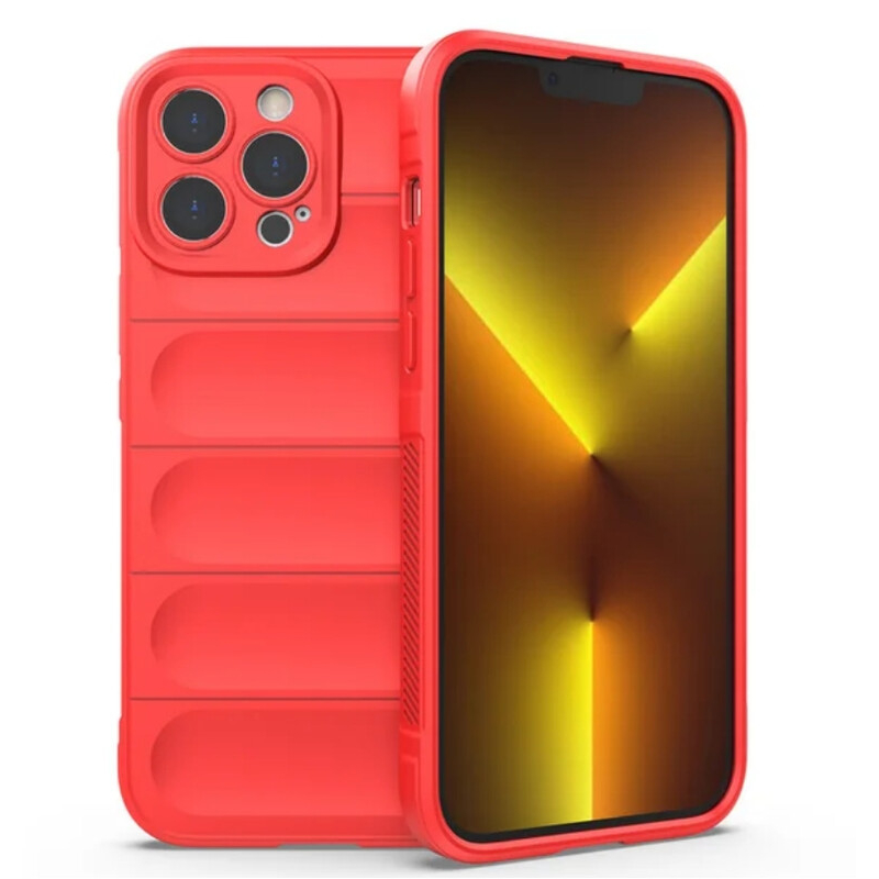 Husa Wave - iPhone 14 Pro Max - Grip Microfiber, ShockProof, Pure Red