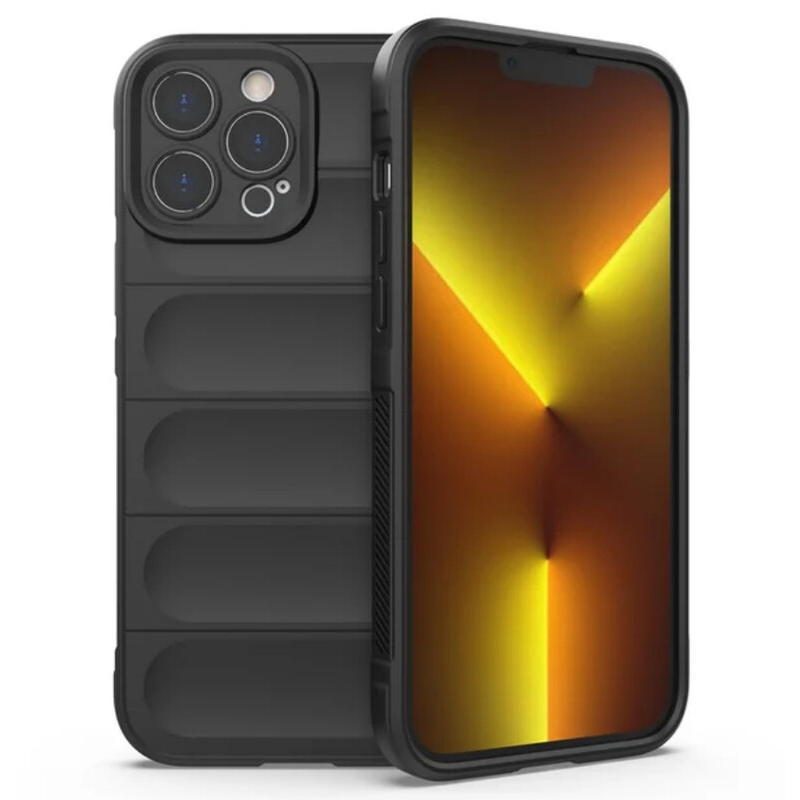 Husa Wave - iPhone 15 Pro - Grip Microfiber, ShockProof, Night Black