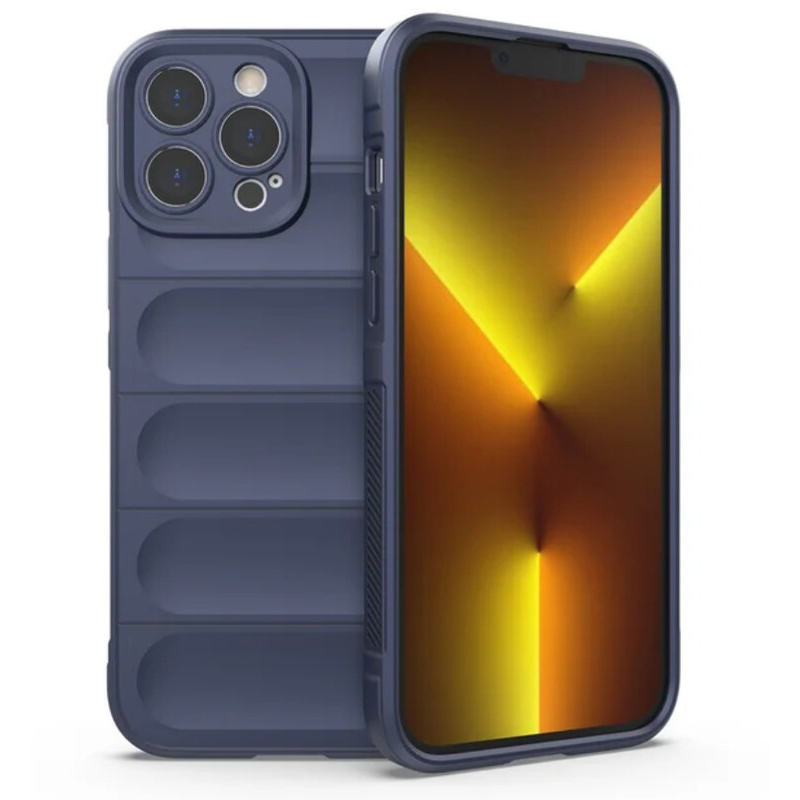 Husa Wave - iPhone 15 Pro Max - Grip Microfiber, ShockProof, Navy Blue