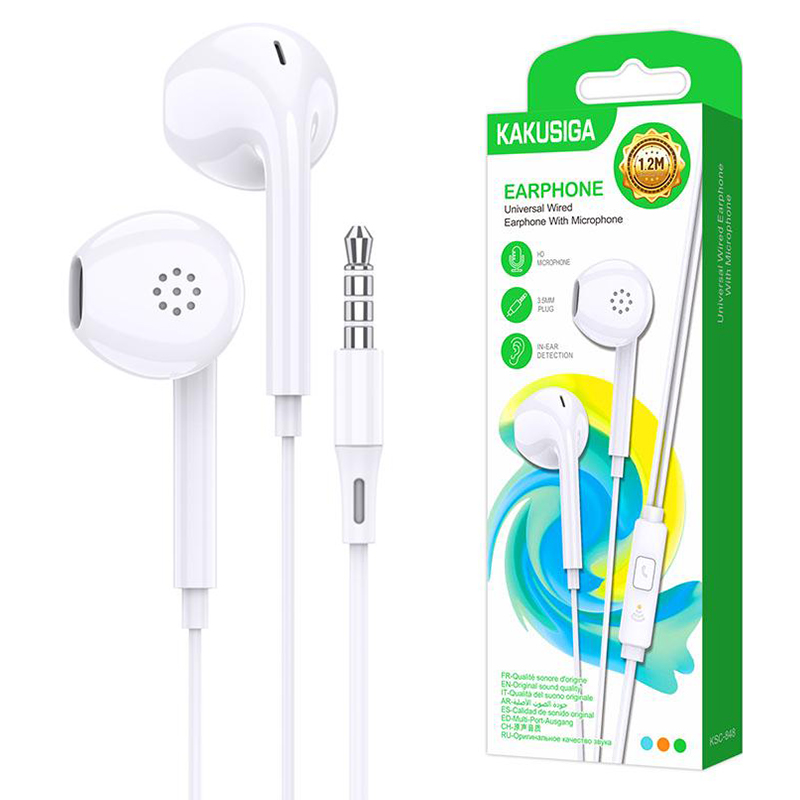 Kaku (KSC-848) - Casti cu Fir, In Ear, 3.5mm, 1.2m, Mic & Volume Key, White