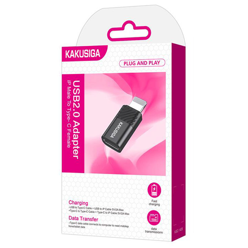 Kaku (KSC-1408) - Adaptor OTG Transfer, Lightning la USB-C, Black