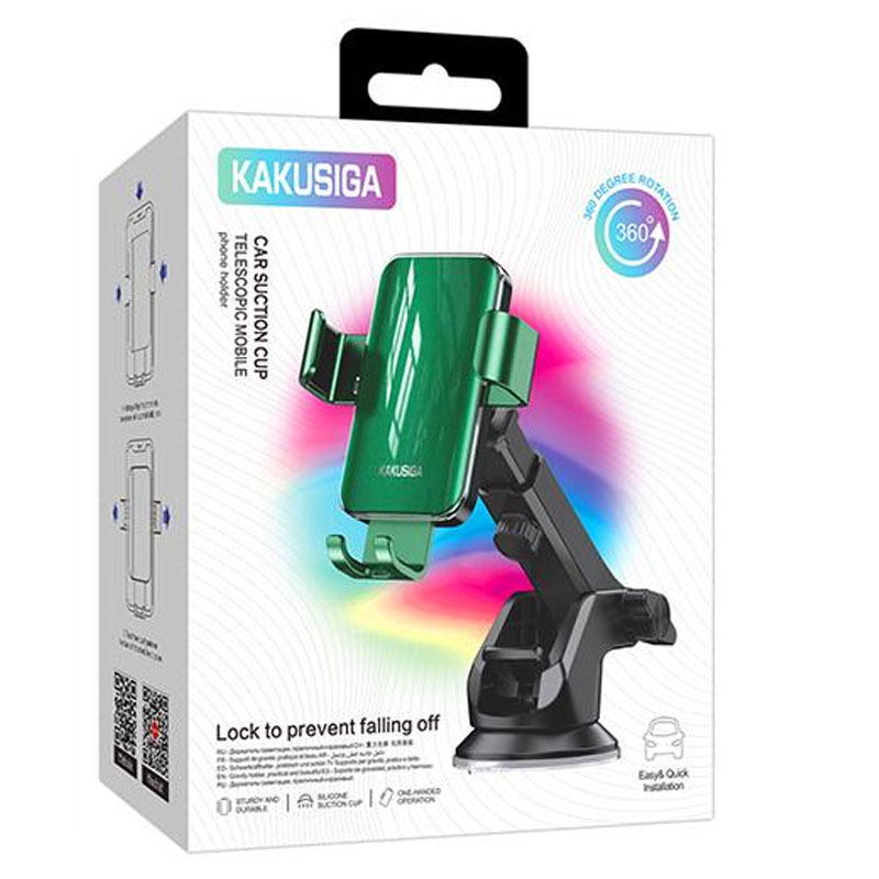 Kaku (KSC-1498) - Suport Auto, montaj Bord, cleme laterale, 360°, brat flexibil | Green