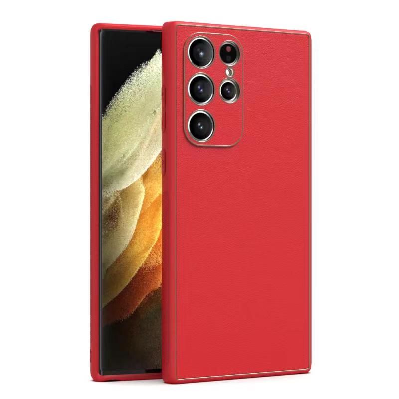 Husa Yolo, Samsung S21 (G991), Eco-Leather, TPU Edge, Red