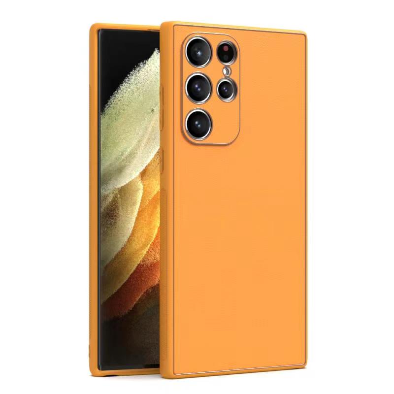 Husa Yolo, Samsung S22 (S901), Eco-Leather, TPU Edge, Orange