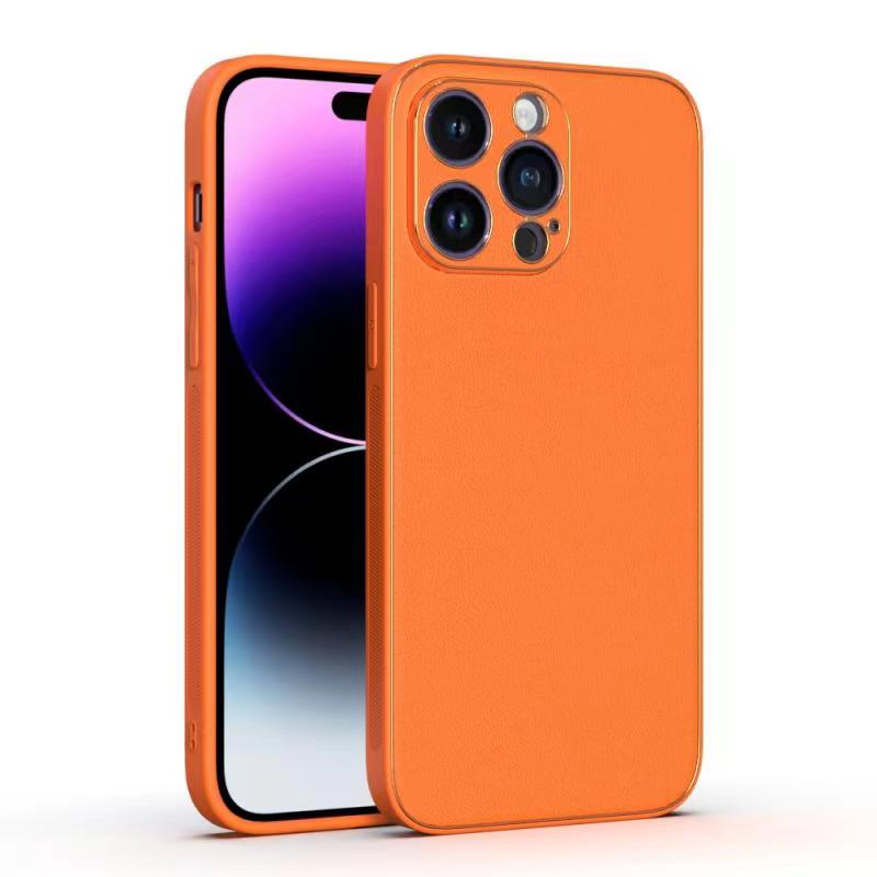 Husa Yolo, iPhone 14 Pro Max, Eco-Leather, TPU Edge, Orange