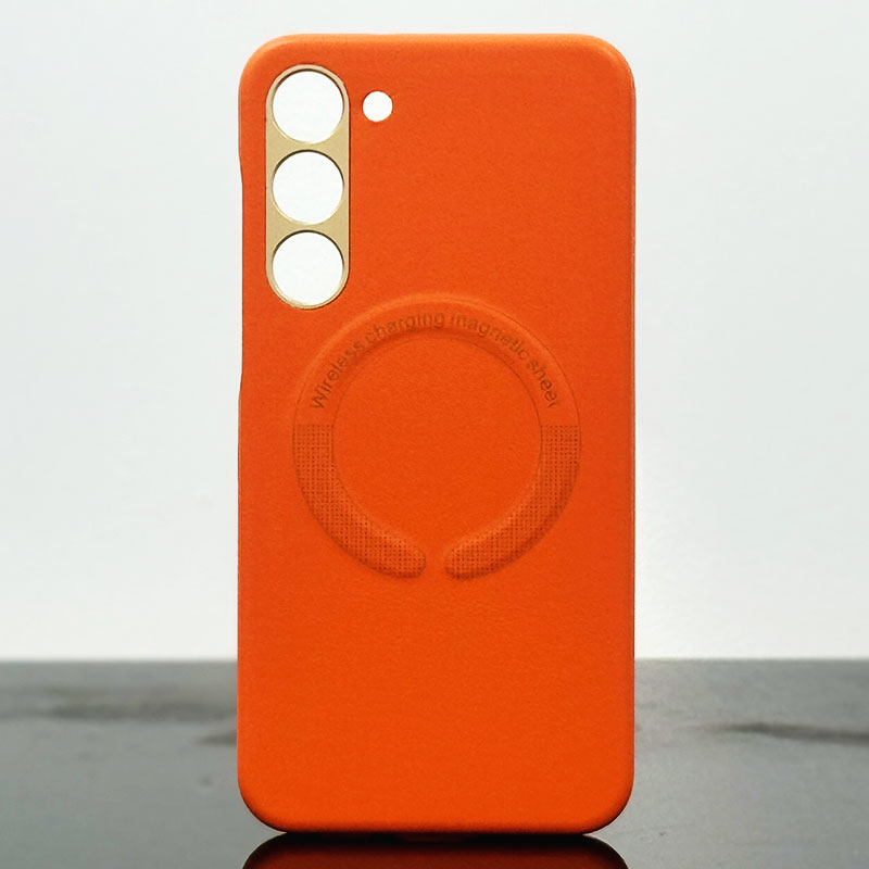 Husa Kraft » Samsung S23 (S911), cu MagSafe, Eco-Leather, Orange