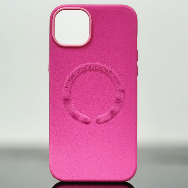 Husa Kraft » iPhone 15, MagCase, Eco-Leather, Dark Pink