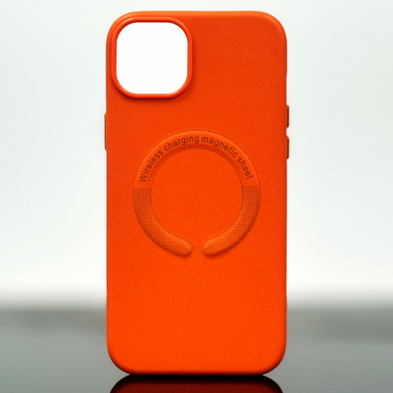Husa Kraft » iPhone 15 Pro, cu MagSafe, Eco-Leather, Orange