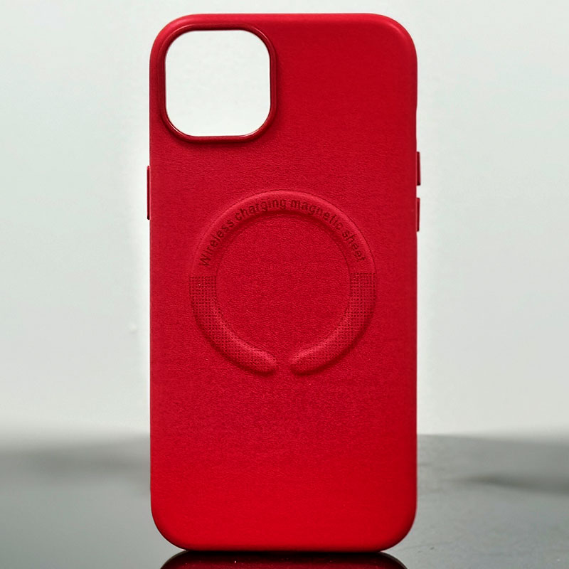 Husa Kraft » iPhone 15 Plus, cu MagSafe, Eco-Leather, Red