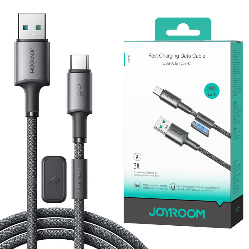 Joyroom (S-A50) » Cablu Date si Incarcare, USB la USB-C, 3A, Fast, 1.2m, GRAY/Dark