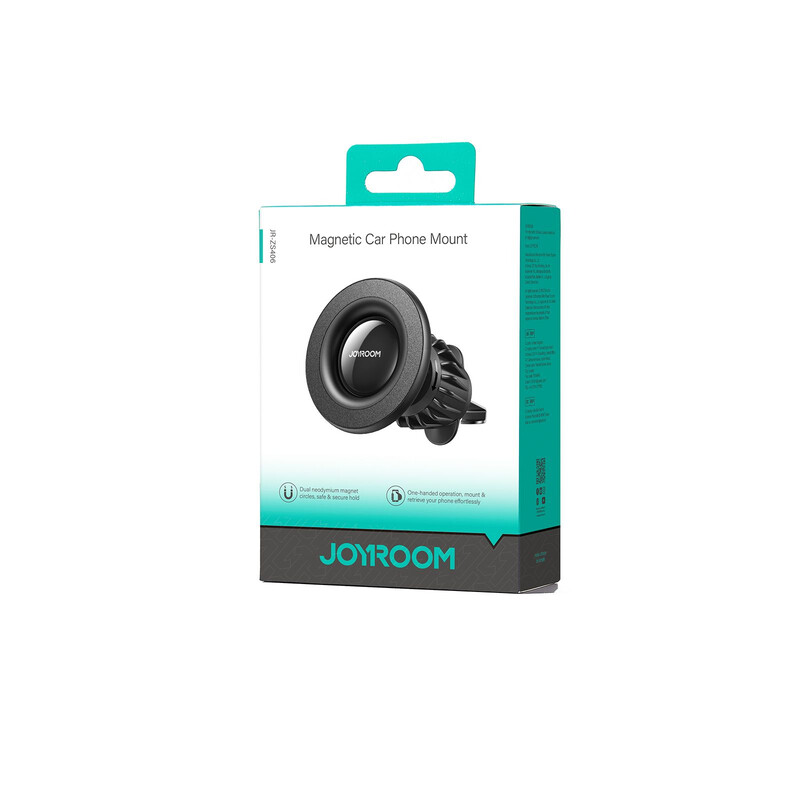 Joyroom (JR-ZS406) - Suport Auto, montaj Ventilatie, Magnetic, Circle, PullClip, Black