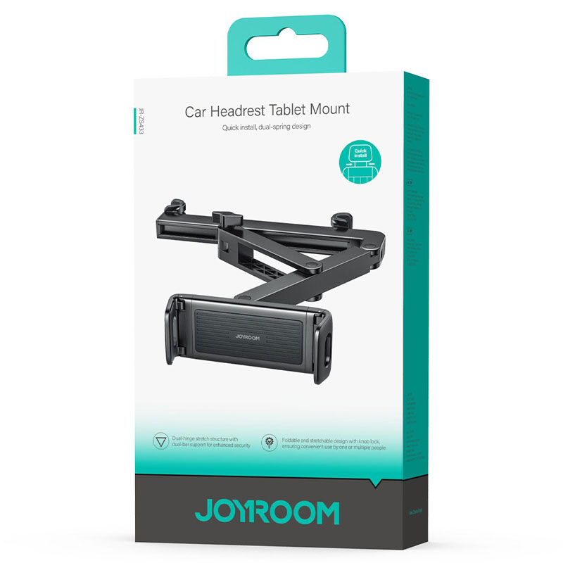 Joyroom (JR-ZS433) » Suport Auto, Tetiera, cu cleme, MultiAngle, UltraWide, BLACK