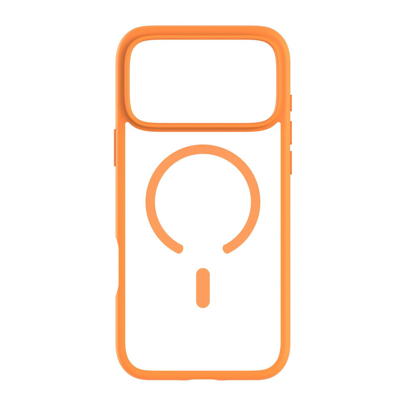 Husa CrystalMag » iPhone 17 Pro, Hybrid, Hard MagCase, UltraClear, ORANGE