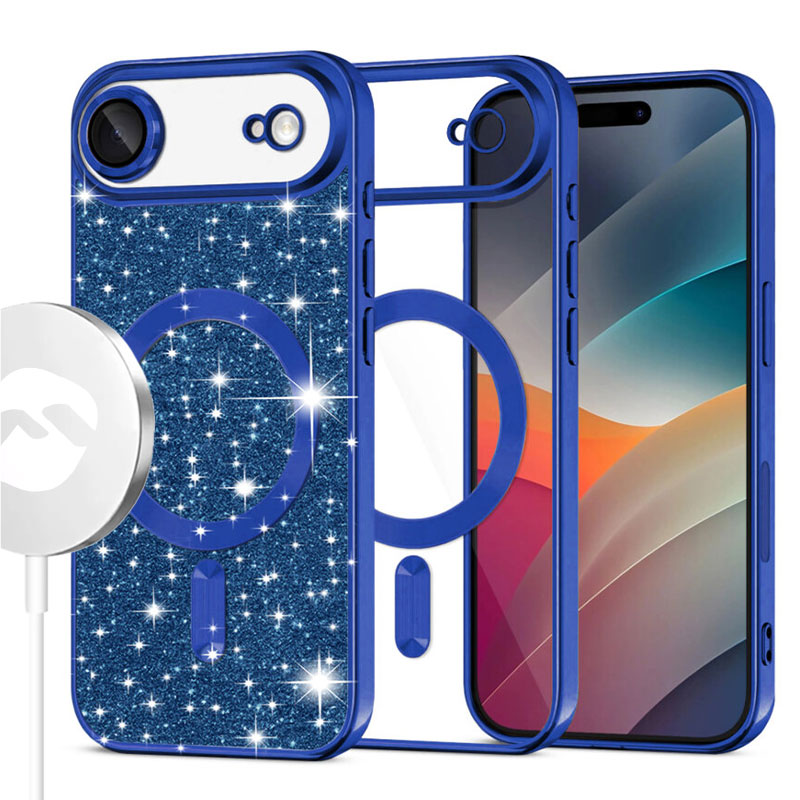 Husa MagSparks » iPhone 17 Air, Glitter, Dual Layer, Lens Cover, Deep deep BLUE