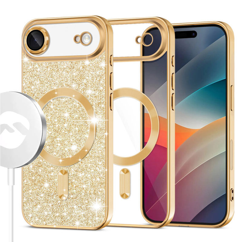 Husa MagSparks » iPhone 17 Air, Glitter, Dual Layer, Lens Cover, GOLD