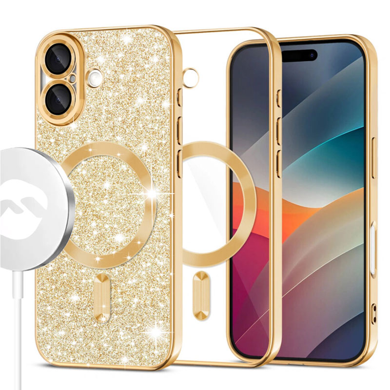 Husa MagSparks » iPhone 17, Glitter, Dual Layer, Lens Cover, GOLD