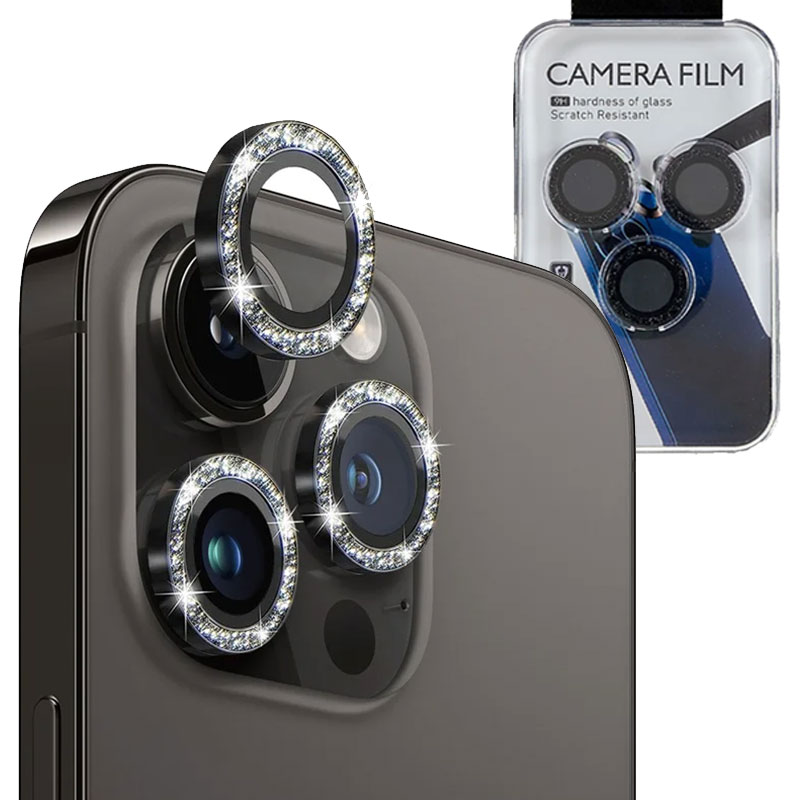 MX » Folie Camere » iPhone 14 Pro Max / 14 Pro - DIAMOND Lens KIT, Black