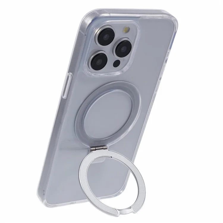 Husa Mike » iPhone 15 Plus, AntiDrop, cu MagSafe, Inel Stand, Gray / White