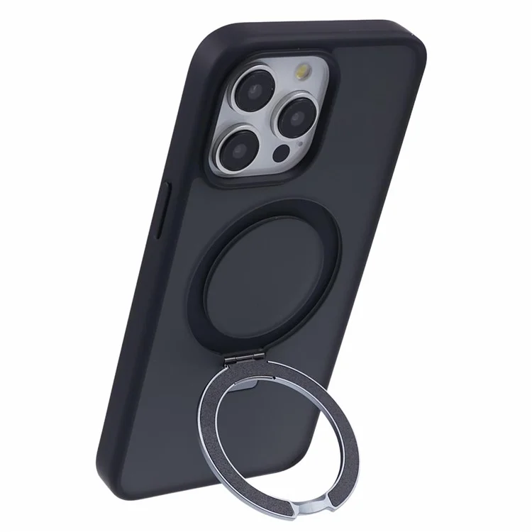 Husa Mike » iPhone 15 Plus, AntiDrop, cu MagSafe, Inel Stand, Gray / Black