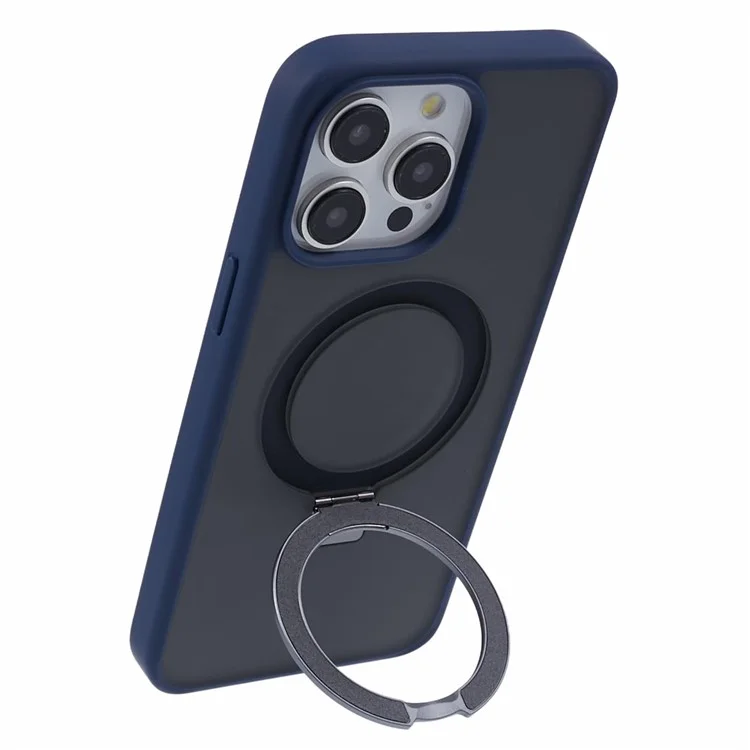 Husa Mike » iPhone 15 Pro Max, AntiDrop, cu MagSafe, Inel Stand, Gray / Blue