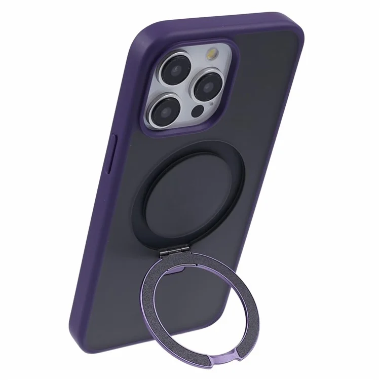 Husa Mike » iPhone 15 Pro Max, AntiDrop, cu MagSafe, Inel Stand, Gray / Purple