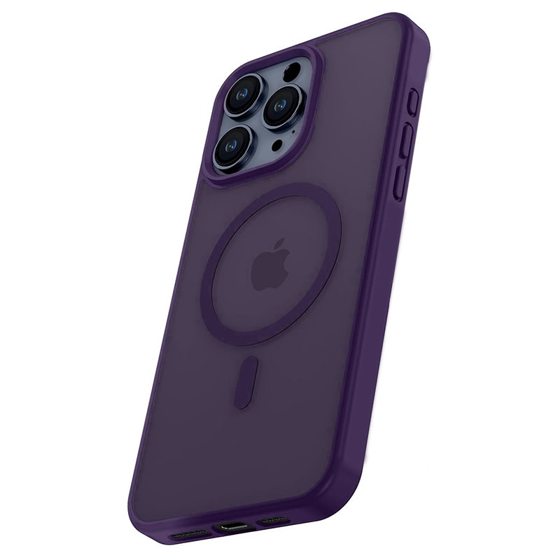 Husa Fashion » iPhone 15 Pro Max - MagSafe color, Frosted, Gray / Purple
