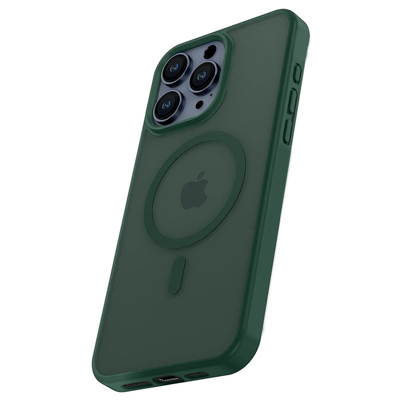 Husa Fashion » iPhone 15 Pro Max - MagSafe color, Frosted, Gray / Green