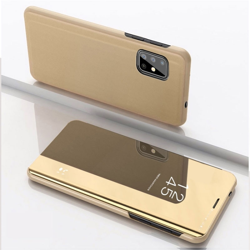 Husa Mirror » Samsung A01 (A015) - Flip Stand, Gold
