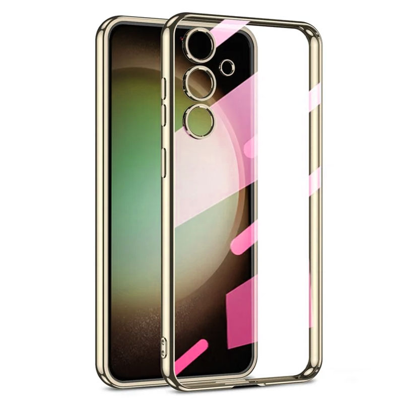Husa Plating - Samsung S22 (S901) - silicon Slim, Clear, Gold