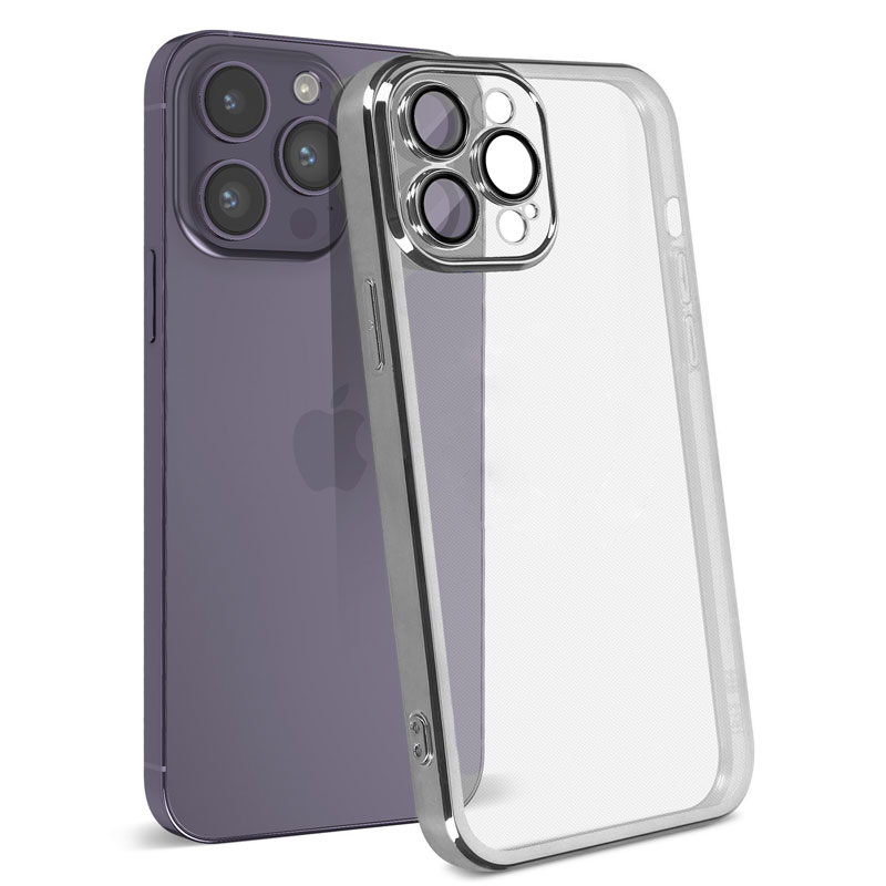 Husa Plating - iPhone 13 Pro - silicon Slim, Clear | Silver