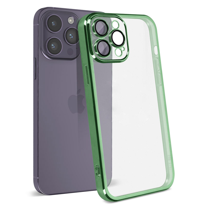 Husa Plating - iPhone 12 Pro - silicon Slim, Clear | Green