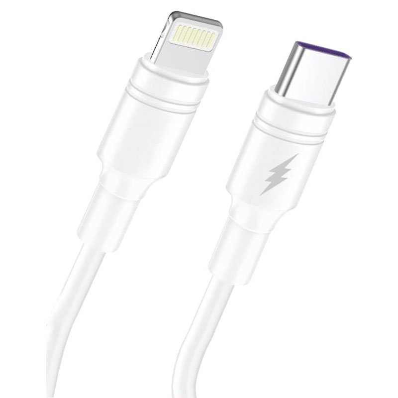 Maxcell (SJX-211) - Cablu Date si Incarcare, USB-C la Lightning, 5A, 1m, White