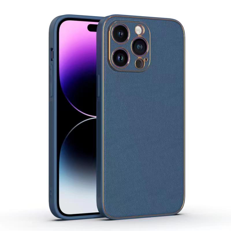 Husa Yolo, iPhone 12 Pro, Eco-Leather, TPU Edge, Navy Blue