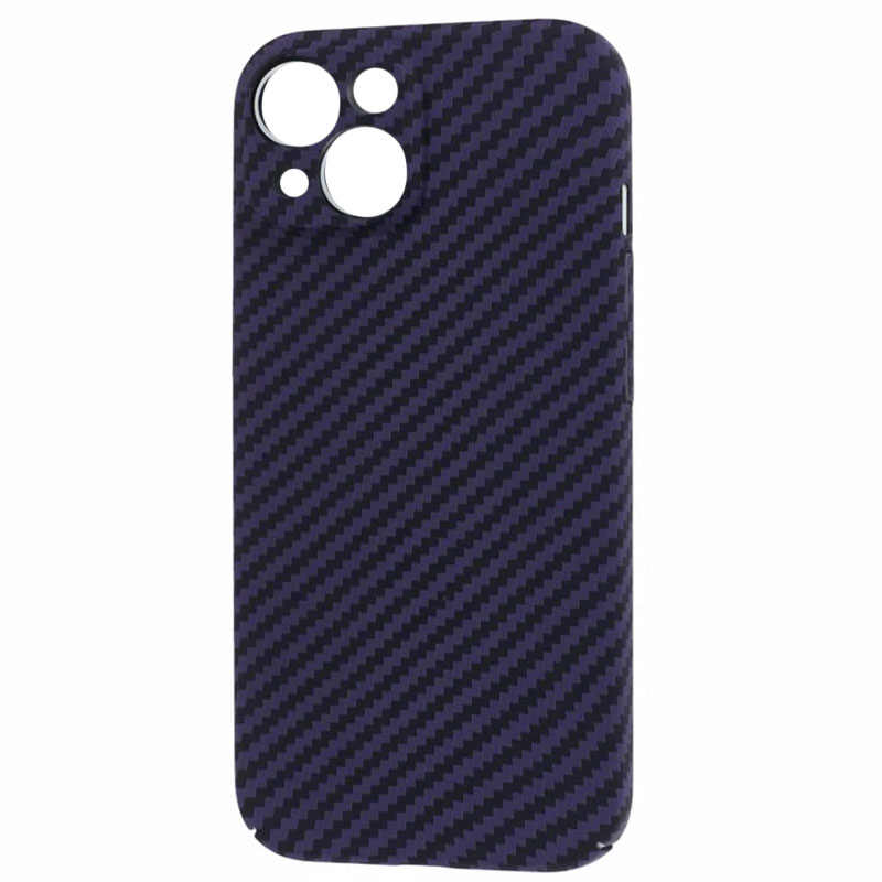Husa iPefet Carbon, iPhone 14 Plus, Kevlar Pattern, Purple