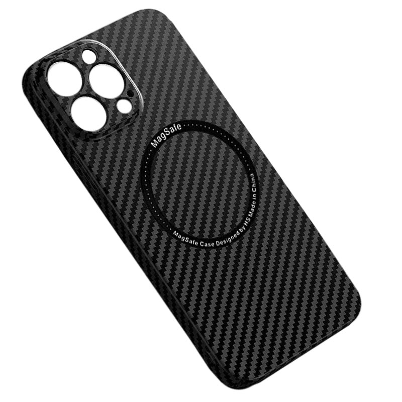 Husa iPefet Carbon, iPhone 12 Pro Max, Kevlar Pattern, cu MagSafe, Black