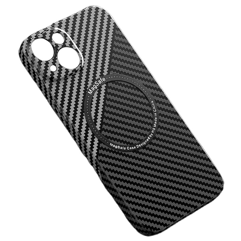Husa iPefet Carbon, iPhone 13 Pro Max, Kevlar Pattern, cu MagSafe, Black / Grey