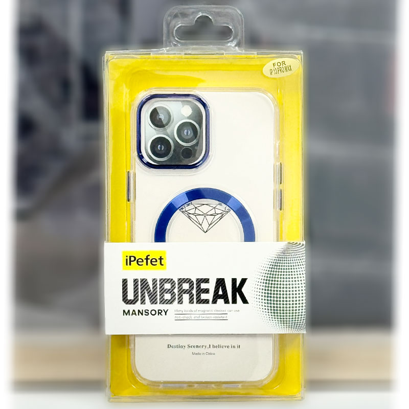 Husa iPefet Clear, iPhone 14 Plus, AntiDrop cu MagSafe, Acryl | Blue