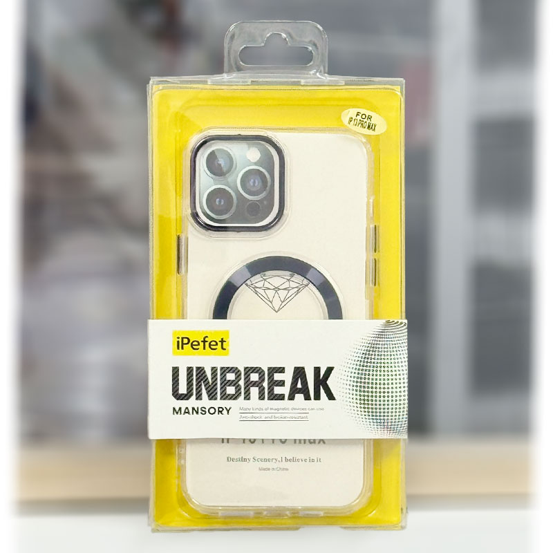 Husa iPefet Clear, iPhone 14 Pro Max, AntiDrop cu MagSafe, Acryl, Purple