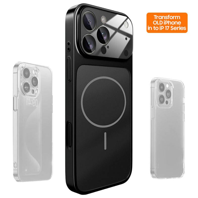 Husa MagLens » iPhone 17 Pro Max, SlimCase, GlassGuard, Skin S17, Titan, BLACK