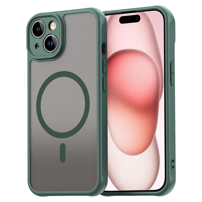Husa MagFrost Pro » iPhone 15, Matte MagSafe, Frosted Gray / DEEP GREEN
